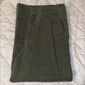 High Waisted Green Wide Pant Jeans